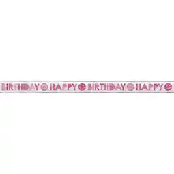 Walmart Way to Celebrate! Fringe Foil Cheerful Pink Banner, 12ft offer