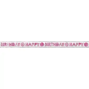 Walmart Way to Celebrate! Fringe Foil Cheerful Pink Banner, 12ft offer