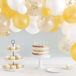 Walmart Way to Celebrate! Confetti & Latex Party Balloon Arch Kit, Gold & White, 40pcs offer