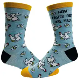 Walmart Men's How Easter Eggs Are Made Socks Funny Easter Bunny Chicken Novelty Graphic Footwear offer