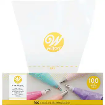 Walmart Wilton 16-inch Disposable Decorating Bags, 100-Count, Plastic, Easy-Grab offer