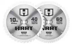 Walmart HART 10-inch 40T & 60T Ripping & Crosscutting Saw Blades offer