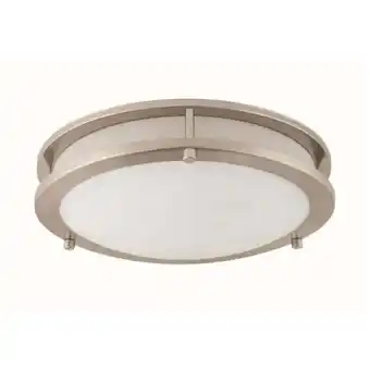 Walmart Better Homes &Gardens 11.81in Round Modern LED Ceiling Light Frosted Glass, Satin Nickle, No Bulb offer