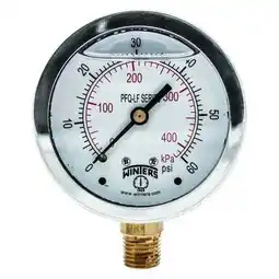 Walmart Winters Gauge,Pressure,0 to 60 psi,2-1/2 in. PFQ803LF offer