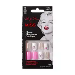 Walmart Marilyn Monroe x KISS Limited Edition Short Square Glue-On Nails, Pink, 28 Pieces offer