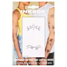 Walmart Inkbox Temporary Tattoos, Moons and Hands, Water-Resistant, Perfect for Any Occasion, Black, 2 Pack offer