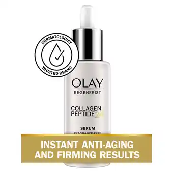 Walmart Olay Regenerist Collagen Peptide 24 Serum, Fragrance-Free, Everyday Care, All Skin Types, 1.3 fl oz offer