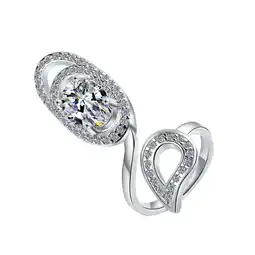 Walmart Crystal Fingernail Rings Adjustable Open Rhinestone Nail Cover Ring offer