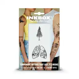 Walmart Inkbox Temporary Tattoos, Tree+Lungs, Water-Resistant, Perfect for Any Occasion, Black, 2 Pack offer