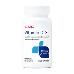 Walmart GNC Vitamin D3 50mcg, Supports Teeth And Bone Health, 180 Softgels, 180 Servings offer