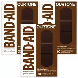 Walmart Band-Aid Brand OurTone Adhesive Bandages, BR65, 3 x 30 Ct offer