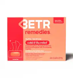 Walmart BETR Remedies Daytime Non-Drowsy Cold & Flu Relief, Fever Reducer, Multi-Symptom, 24 Tablets offer