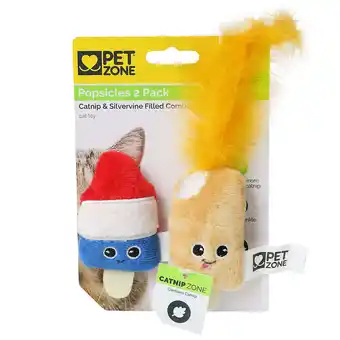 Walmart Pet Zone Party Popsicles Plush Catnip Filled Cat Toys for Cats and Kittens, 2 Pack offer