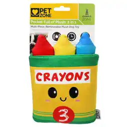 Walmart Pet Zone Crazy Crayons 2 in 1 Pocket Plush Squeaky Dog Toys for Small Dogs offer