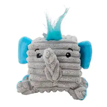 Walmart Outward Hound Cube-Eez Elephant Plush Dog Toy, Grey, Small offer