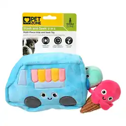 Walmart Pet Zone Ice Cream Truck Hide and Seek Plush Squeaky Dog Toys offer