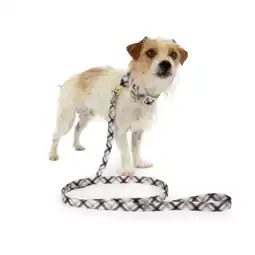 Walmart House of Barker, Plaid Bow Fashion Dog Collar & Leash Set, Gray offer