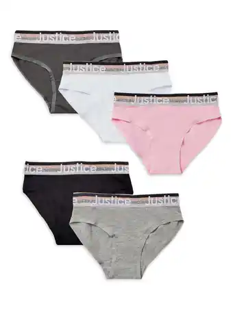 Walmart Justice Girls Oh So Soft Logo Bikini 5Pk Sz 6-16 offer