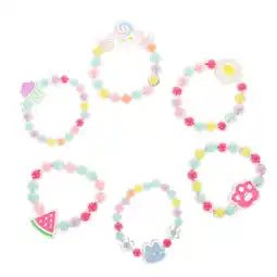 Walmart 6Pcs Plastic Bracelet Kids Bracelets Toddler Beaded Bracelet Kids Jewelry Elastic Bracelets offer