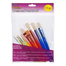 Walmart Darice Multicolored Brush and Palette Set, 11 Pieces offer