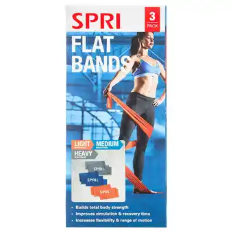 Walmart SPRI Flat Bands, Resistance Stretch Band Kit, 3 Pack (Light, Medium, Heavy) offer