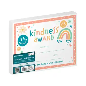 Walmart PrintWorks Paper Kindness Award Certificates, 8.5 x 11, 67 lb, 96 Sheets, Unisex offer