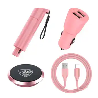 Walmart Auto Drive Pink ABS Cigarette Lighter Adapter Gift Kit, 5.7*5.7*1.37'' offer