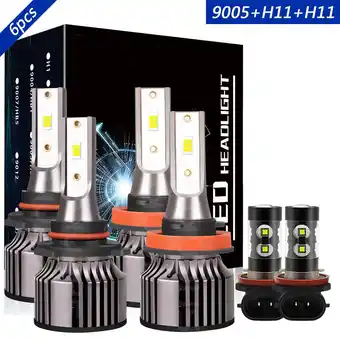 Walmart 9005 High+H11 Low+H11 Fog Light for Honda Civic 2016-2020 LED Headlight 6000K White 6x offer