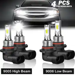 Walmart For Honda Accord 2003-2007 LED Headlight Bulbs Combo 9005 9006 High&Low Beam 6000K White,4PCS offer