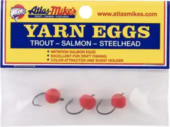 Walmart Atlas-Mike's Red Yarn Eggs Fishing Hooks 4 ct Bag offer