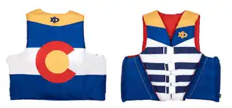 Walmart X2O 4 Buckle Life Vest and Jacket S/M Colorado State Flag, Blue and Yellow offer