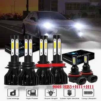 Walmart For 2007-2014 Toyota Camry Headlights,9005 H11 High and Low Beam Bulbs H11 Fog lights 6pcs offer