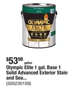 The Home Depot Olympic Elite 1 gal. Base 1 Solid Advanced Exterior Stain and Sealer in One offer