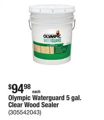 The Home Depot Olympic Waterguard 5 gal. Clear Wood Sealer offer