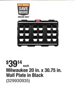 The Home Depot Milwaukee 20 in. x 30.75 in. Wall Plate in Black offer