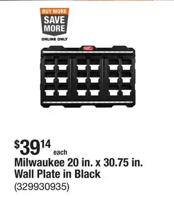 The Home Depot Milwaukee 20 in. x 30.75 in. Wall Plate in Black offer