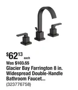 The Home Depot Glacier Bay Farrington 8 in. Widespread Double-Handle Bathroom Faucet in Matte Black offer