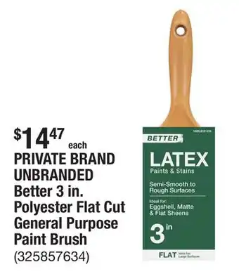 The Home Depot PRIVATE BRAND UNBRANDED Better 3 in. Polyester Flat Cut General Purpose Paint Brush offer