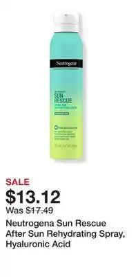 Ulta Beauty Neutrogena Sun Rescue After Sun Rehydrating Spray, Hyaluronic Acid offer