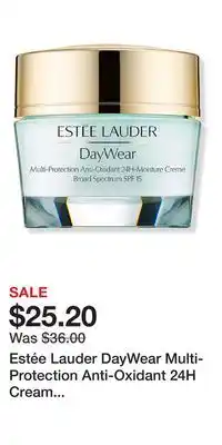 Ulta Beauty Estée Lauder DayWear Multi-Protection Anti-Oxidant 24H Cream Moisturizer SPF 15 offer