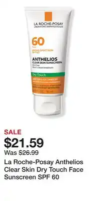 Ulta Beauty La Roche-Posay Anthelios Clear Skin Dry Touch Face Sunscreen SPF 60 offer