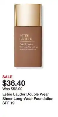 Ulta Beauty Estée Lauder Double Wear Sheer Long-Wear Foundation SPF 19 offer