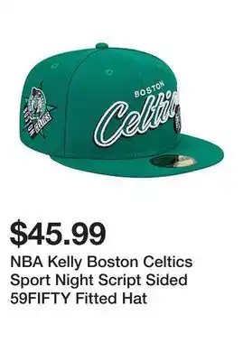 Belk NBA Kelly Boston Celtics Sport Night Script Sided 59FIFTY Fitted Hat offer