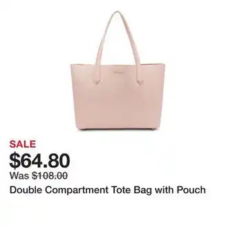 Belk Double Compartment Tote Bag with Pouch offer