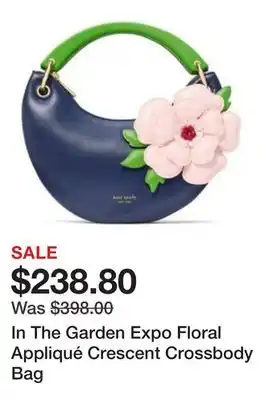 Belk In The Garden Expo Floral Appliqué Crescent Crossbody Bag offer