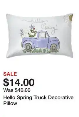 Belk Hello Spring Truck Decorative Pillow offer