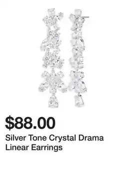 Belk Silver Tone Crystal Drama Linear Earrings offer