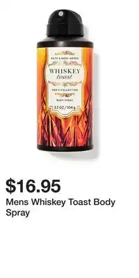 Bath & Body Works Mens Whiskey Toast Body Spray offer