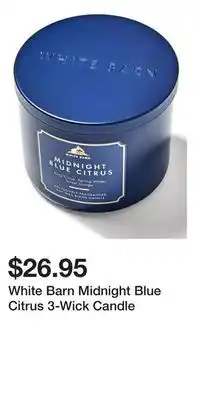 Bath & Body Works White Barn Midnight Blue Citrus 3-Wick Candle offer