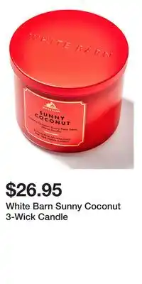 Bath & Body Works White Barn Sunny Coconut 3-Wick Candle offer